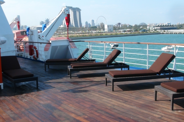Lounge chairs on the Sun Deck