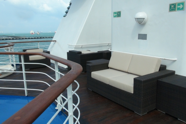 Cozy seating on Sun Deck